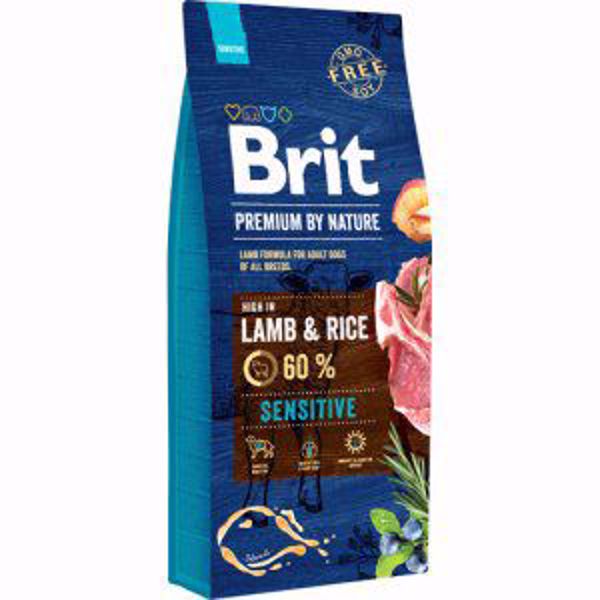 Brit Prem. By Nature Sensitive Lam&Ris 15 kg.