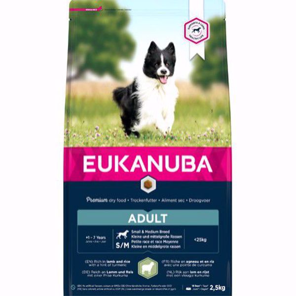 Eukanuba Adult S/M Lam & Ris 2,5 kg.